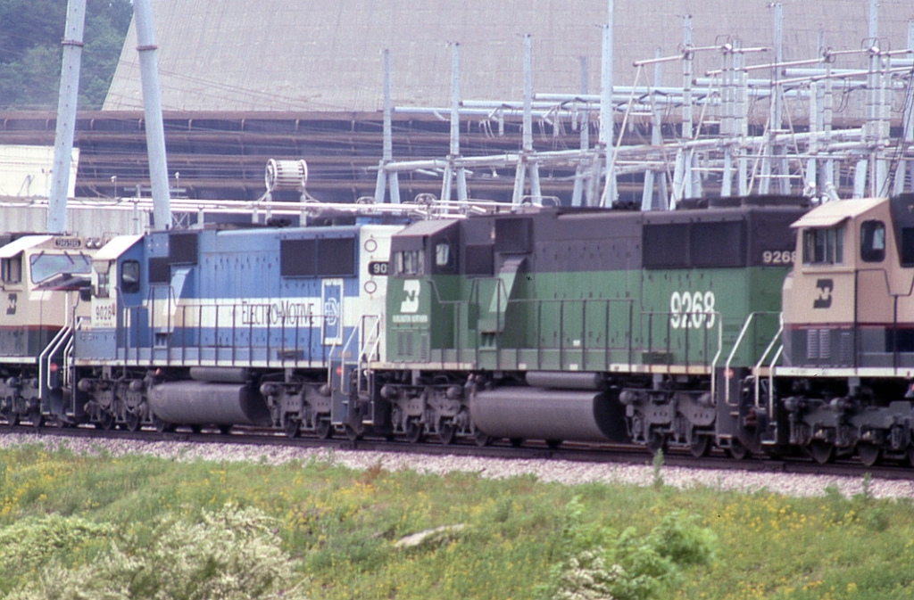 Coal train with colorful consist